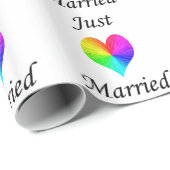 Just Married Geschenkpapier (Rolleneckpunkt)