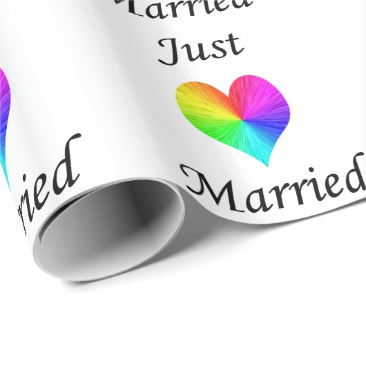 Just Married Geschenkpapier (Rolleneckpunkt)