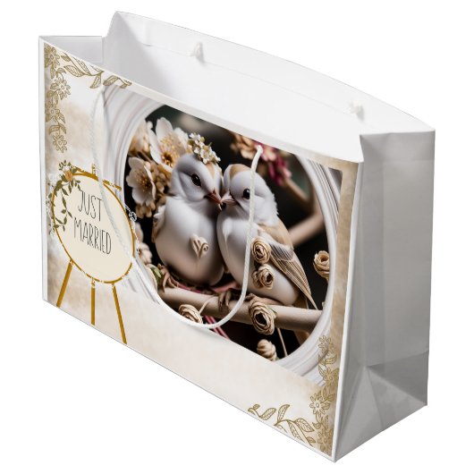 Just Married Gift Bag Große Geschenktüte (Rückseite Schrägansicht)