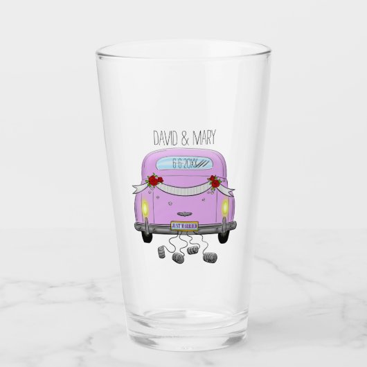 Just Married Glas (Vorderseite)
