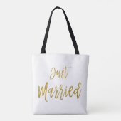 Just Married Gold Foil Brie Beach Bag Tasche (Rückseite)