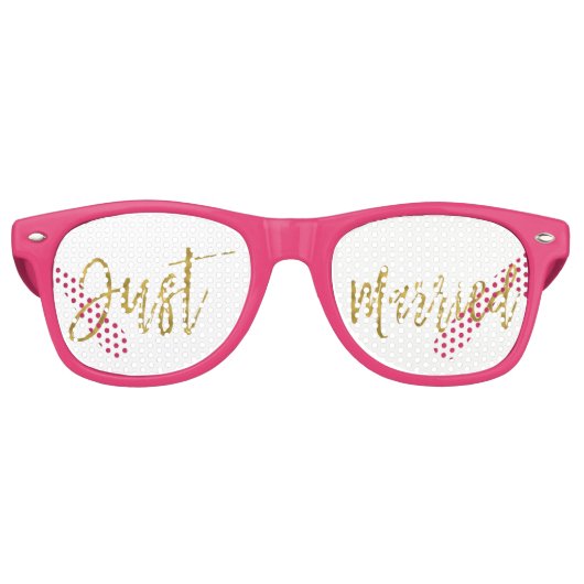 Just Married Gold Foil Party Sonnenbrille (Vorderseite)