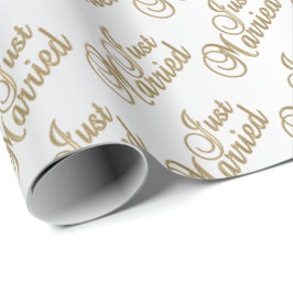 Just Married Gold Script | Hochzeit Geschenkpapier