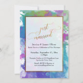Just Married Gold Script Künstlerischer Empfang Einladung (Vorderseite)