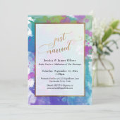 Just Married Gold Script Künstlerischer Empfang Einladung (Stehend Vorderseite)