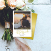 Just Married Gold Script Overlay Foto Hochzeit Ankündigung