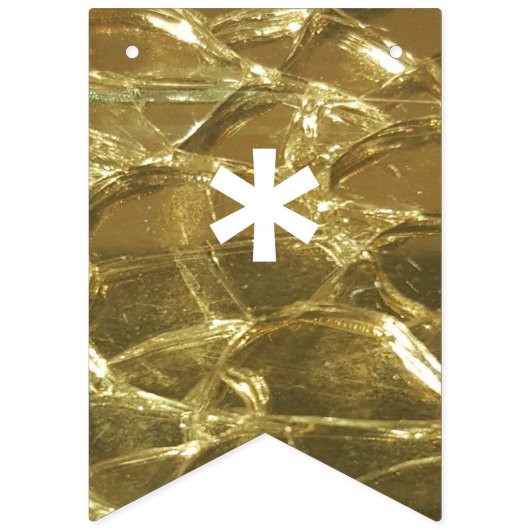 Just Married Gold White Glitzer Wedding Party Wimpelkette (Zweite Fahne)