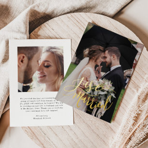 Just Married Hand Letter Wedding Ankündigung