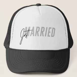 Just Married Hat für ihn   Neugezogener Hut - Grau Truckerkappe