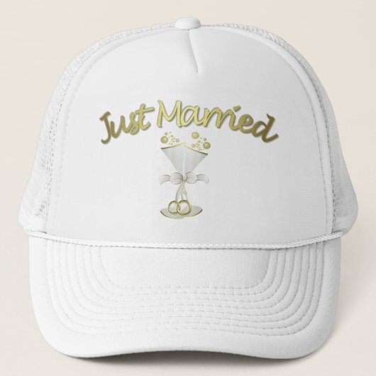 Just Married Hat Truckerkappe (Vorderseite)