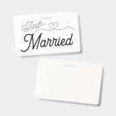 Just Married Heart Ausweis (Vorder- & Rückseite)