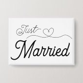 Just Married Heart Button (Vorderseite)
