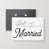 Just Married Heart Button (Vorderseite/Rückseite)