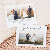Just Married Heart Script Wedding Multi Foto Ankündigung