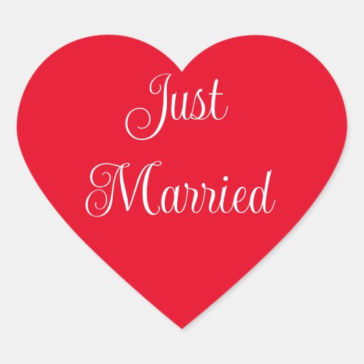 Just Married Heart Stickers (Vorderseite)