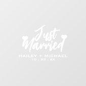 Just Married Heart Wedding New Car Sticker (Blatt)