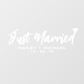 Just Married Heart Wedding New Car Sticker (Blatt)