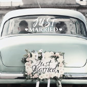 Just Married Heart Wedding New Car Sticker