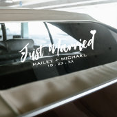 Just Married Heart Wedding New Car Sticker