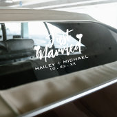 Just Married Heart Wedding New Car Sticker