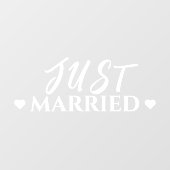 Just Married Heart Wedding New Car Sticker (Blatt)