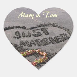 Just Married Herz-Aufkleber