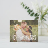 Just Married | Hochzeit Danke Postcard Postkarte (Stehend Vorderseite)