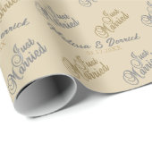 Just Married - Hochzeit Geschenkpapier (Rolleneckpunkt)