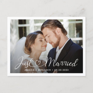 Just Married Hochzeitsankündigung Ankündigungspostkarte