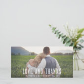 Just Married | Hochzeitsdanken - Fotokarte Dankeskarte (Stehend Vorderseite)