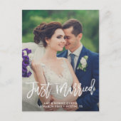 Just Married | Hochzeitserklärung Postkarte (Vorderseite)