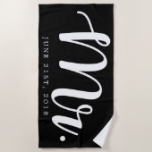 Just Married | Hochzeitsreise Strandtuch (Vorderseite)