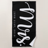 Just Married | Hochzeitsreise Strandtuch (Vorderseite)