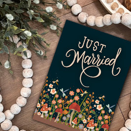 Just Married Hübsch Wildblume Wedding Boho Karte