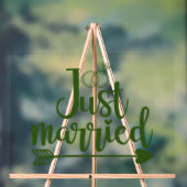 Just Married Hunter Green Acrylschild (Neutral)