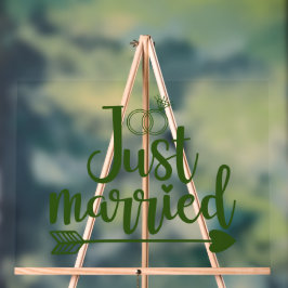 Just Married Hunter Green Acrylschild