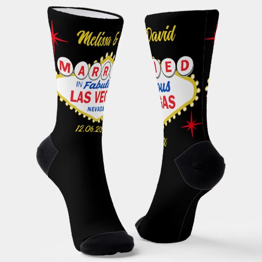 Just Married in Las Vegas Wedding Groom Socken (Gewinkelt)