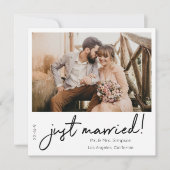 Just Married Instant Foto Ankündigung (Vorderseite)