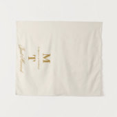 Just Married Ivory Gold Wedding Car Banner Sign Wandteppich (Vorderseite (Horizontal))