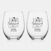 Just Married Keepake Weinglas Ohne Stiel (Vorderseite)