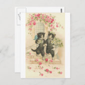 Just Married Kitty Cats Postkarte (Vorne/Hinten)