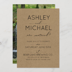 Just Married Kraft Foto Wedding Party Einladung