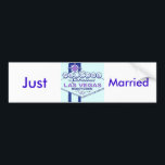 Just Married/Las Vegas Honeymoon Autoaufkleber<br><div class="desc">Retro Vegas Design</div>