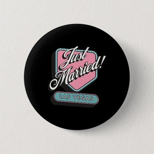 Just Married Las Vegas Wedding Bride Groom Button (Vorderseite)