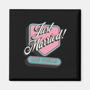 Just Married Las Vegas Wedding Bride Groom Magnet