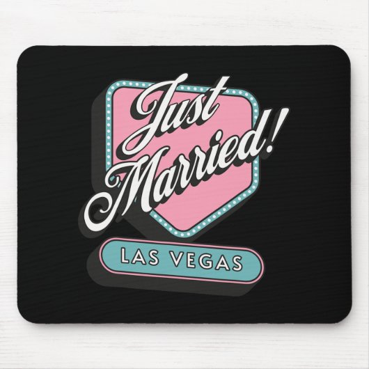 Just Married Las Vegas Wedding Bride Groom Mousepad (Vorne)