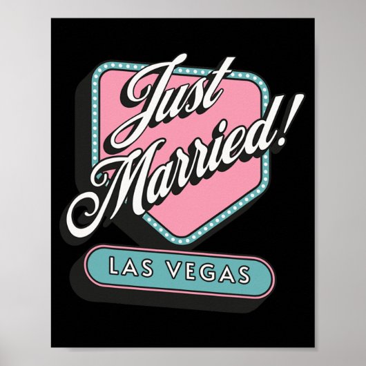 Just Married Las Vegas Wedding Bride Groom Poster (Vorne)
