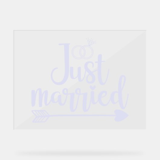 Just Married Lavender Acrylschild (Vorderseite)