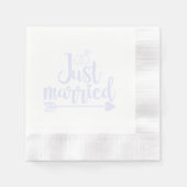 Just Married Lavender Serviette (Vorderseite)