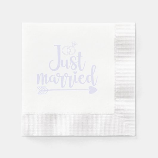 Just Married Lavender Serviette (Vorderseite)